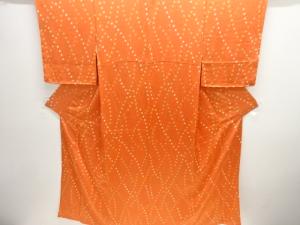 絞り変わり斜め格子模様小紋着物